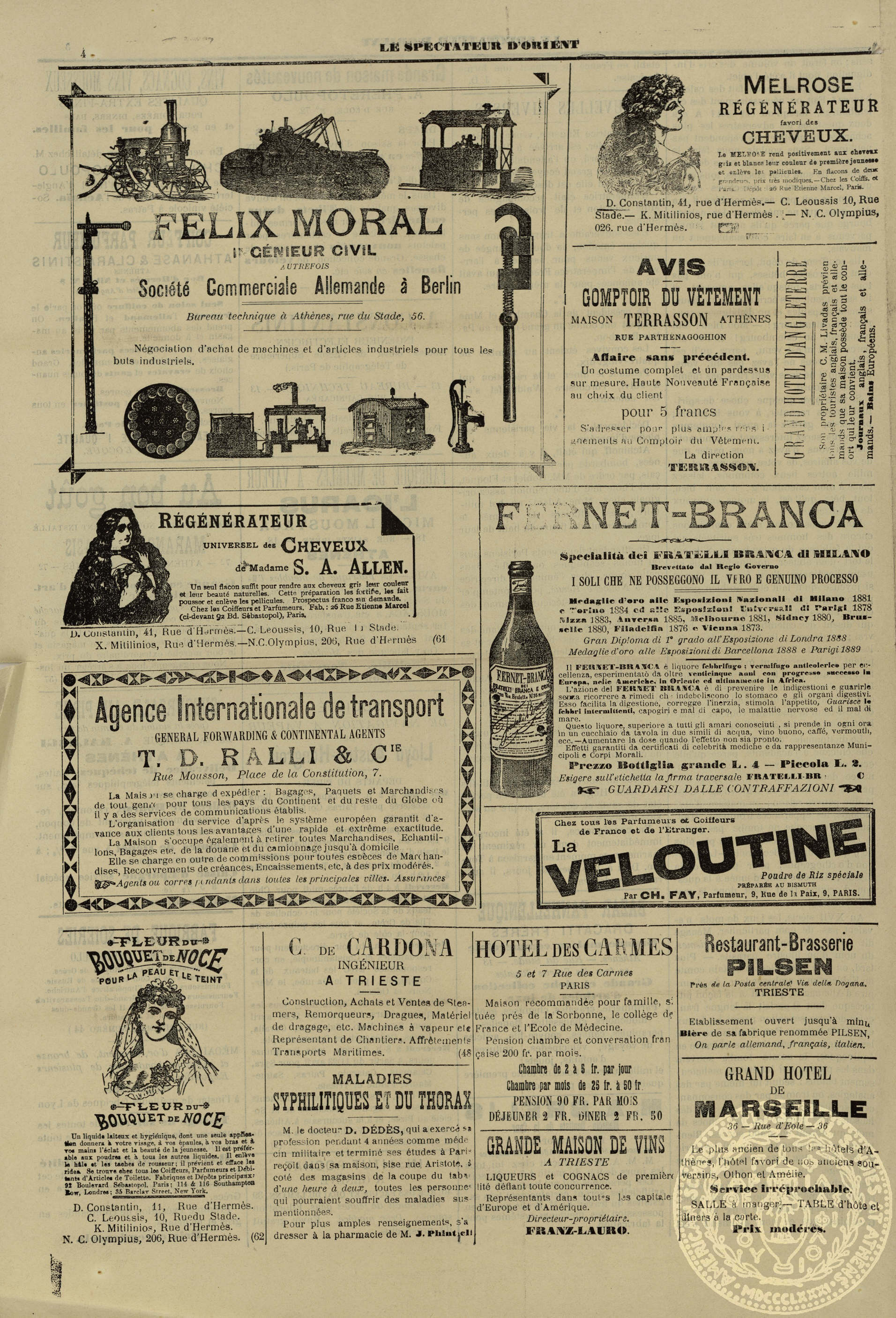 εφημερίδα "Le spectateur d' Orient".